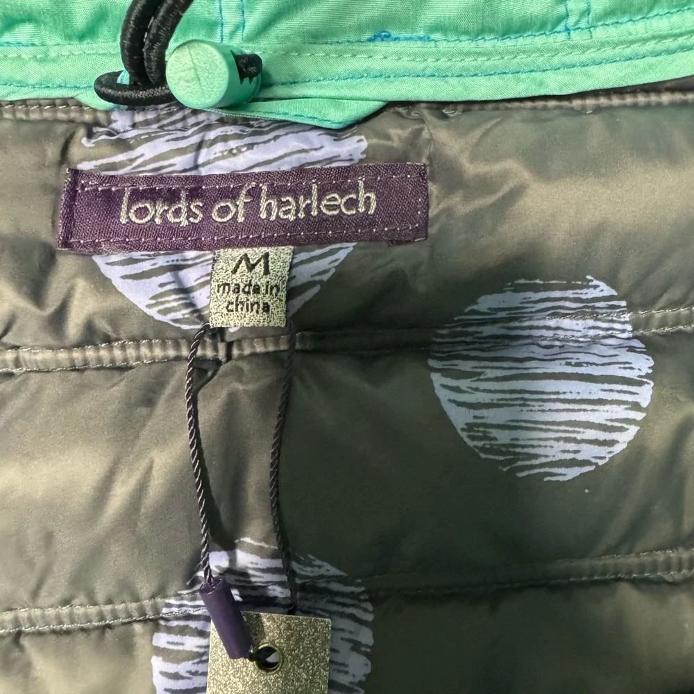 Lords of harlech Men's Teal and Gray Puffer Jacket
